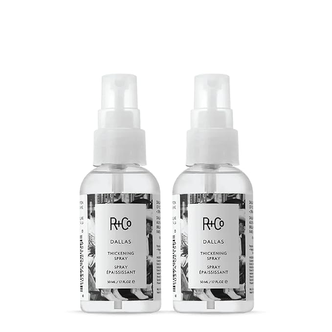 R+Co Dallas Hair Thickening Spray Travel Size | For Smooth, Body-Boosting Style without Stiffness | Ultimate Volume, Control, and Shine | TSA Approved | Set of 2
