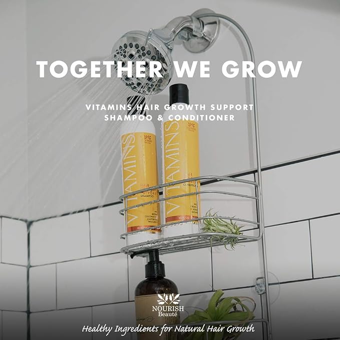 NOURISH Beaute Vitamins Shampoo for Hair Loss that Promotes Hair Regrowth, Volume and Thickening with Biotin, DHT Blockers, Antioxidants, Oils and Extracts, For Men and Women, 10 Oz(Pack of 2)