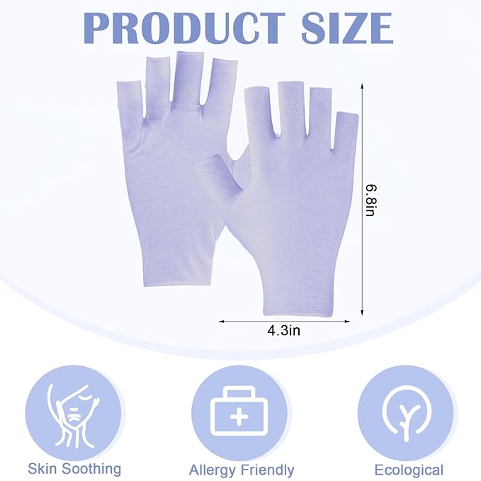 Geyoga 6 Pairs Fingerless Moisturizing Gloves Eczema Cotton Gloves for Adults Half Finger Touchscreen Lotion Overnight Dry Hands for Women Sleeping(Mauve)