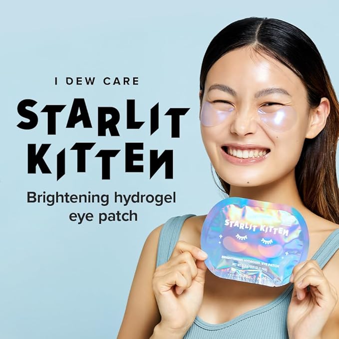 I DEW CARE Hydrogel Eye Patch - Starlit Kitten | Korean Under Eye Patches for dark circles and puffy eyes, Smooths Puffy Eyes, Eye wrinkle patches, Dermatologically Tested, (5 EA)
