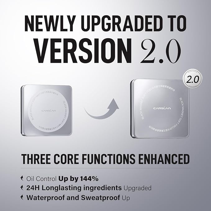 2.0 Black Magnet Soft Focus Powder, Waterproof Translucent Pressed Setting Powder, 24H Longlasting Talc-Free Face Powder, Oil Control Compact Makeup,01 Pink For Dry&Com Skin, 0.28Oz