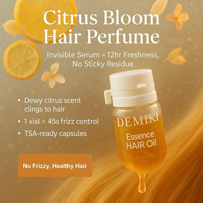 Hair Oil For Frizzy Hair With Coconut Oil - Hair Treatment For Dry Damaged Hair, Hair Perfume Oil For Curly Hair, Frizz Control Hair Care Products, Mini Bottles Hair Oil For Damaged Hair, 12pcs