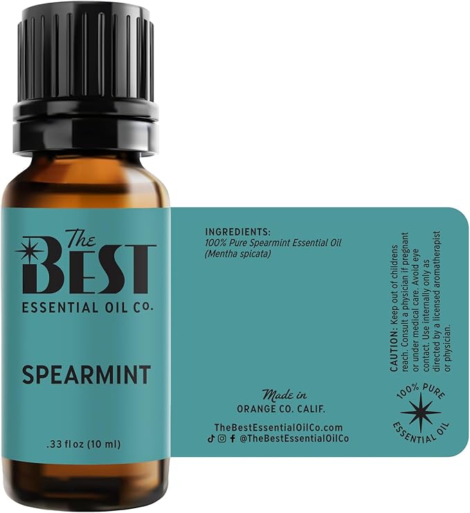 The Best Spearmint Essential Oil Premium Grade- 100% Pure & Natural for Aromatherapy, Diffuser, Spa, Massage, Air Freshener- 10 ml (.33 fl oz)