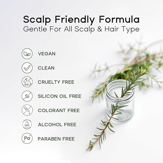 Sea Salt Rosemary & Mint Scalp Scrub, Clean Silicon Oil-Free, Itchy Relief Scalp Treatment for Dandruff, Gently Exfoliator Cruelty-Free, Relieves Dryness, Promotes Hair Growth