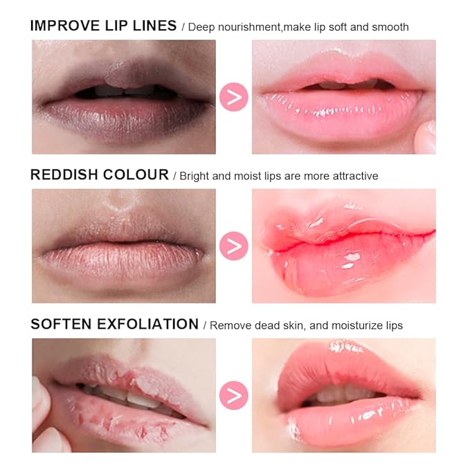 4Pcs Lip Glowy Balm | Lip Sleeping Mask | Plumping Lip Gloss | Tinted Lip Balm (Grape, Peach, Berry, Grapefruit)