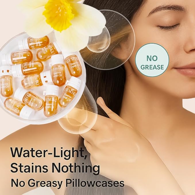 Hair Oil For Frizzy Hair With Coconut Oil - Hair Treatment For Dry Damaged Hair, Hair Perfume Oil For Curly Hair, Frizz Control Hair Care Products, Mini Bottles Hair Oil For Damaged Hair, 12pcs