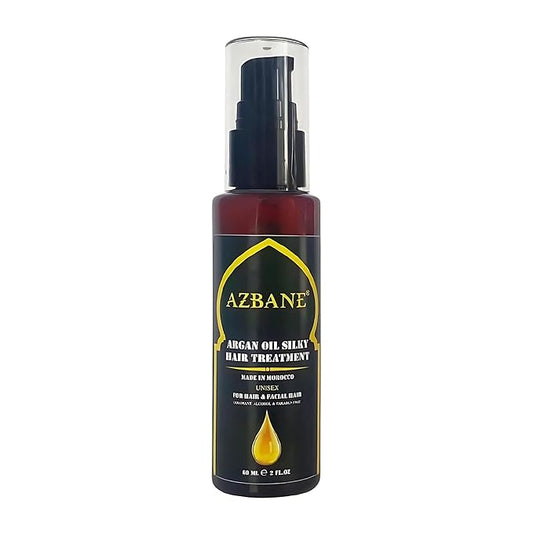 KENZADI Premium Moroccan Argan Oil Silky Hair & Facial Hair Beard Repair Treatment By Azbane 100% pure Oil (60 ML, 2oz)