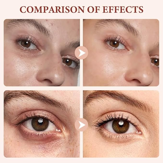 Colored CC Undereye Corrector, Eye Concealer Undereye Color Corrector for Dark Circles, Clay Neutralizing Makeup Under Eye Hydrating Concealer with Brush (Light-Medium Peach & 3 Brushes, Small)