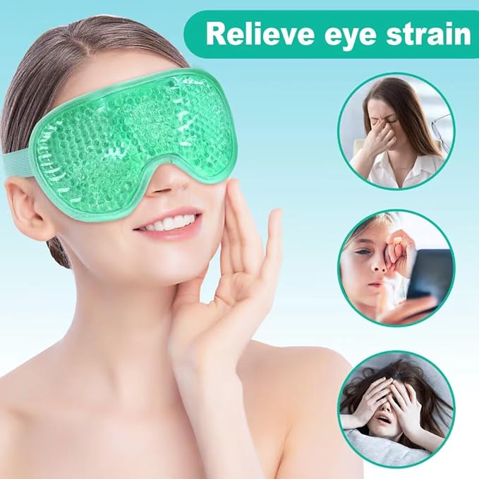 ONLYSKY BEAUTY Cold Eye Mask Cooling Gel Eye-Mask for Dry Eyes, Eye relax and Pressure Release as Gift for women (Green)
