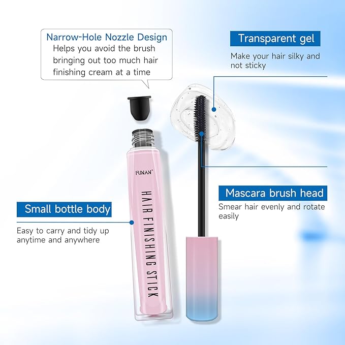 5 Pcs Hair Wax Set for Women & Baby Accessories, Edge Control Slick for Flyaways, Finishing Stick, Styling Comb, Gel for Fixing