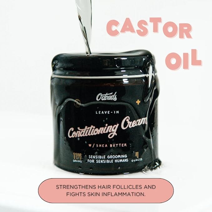 O'Douds Conditioning Cream - Natural Hair Styling Cream & Leave-In Conditioner with Light Hold & Medium Shine - Shea Butter, Aloe Vera & Castor Oil - Mandarin & Vanilla Scent, 4 oz.