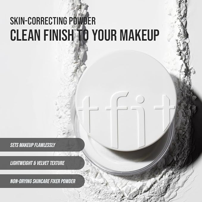 TFIT Translucent Set Finishing Powder - Sebum Control Face Loose Powder, Matte & Silky Finish, Lightweight, Long-lasting, Korean Makeup Setting Powder, 0.24 Oz. (02 Skin Beige, 0.24 Oz.)