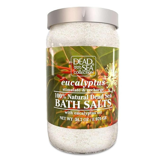 Dead Sea Collection Bath Salts with Eucalyptus – Pure Dead Sea Salt and Eucalyptus Oil - Nourishing Soothing and Relaxing Skin and Muscle – 34.2 Oz