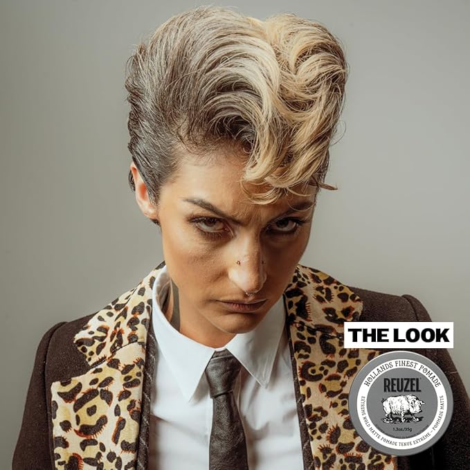 Reuzel Extreme Hold Matte Pomade, Strongest All Day Hold, Water Soluble Styling, Matte Finish & Flake Free, Easy To Wash Out, For All Hair Types