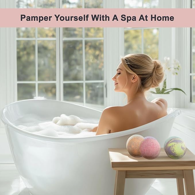 Luxury Bath Bombs for Women - Gift Set of 12 Large Bathbombs with Organic Essential Oils - Natural Vegan Soap for Moisturizing Fizzy Bubbles