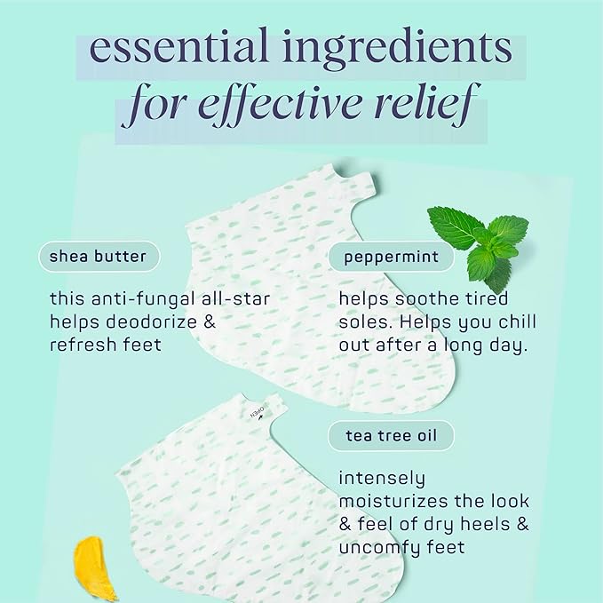 SpaLife Beauty Comfort Zone Soothing Foot Masks – Hydrating and Moisturizing Foot Socks – Hydrating Foot Mask – Soothes Rough, Cracked, Dry Feet with Tea Tree Oil – Shea Butter – Peppermint – 8 Pack