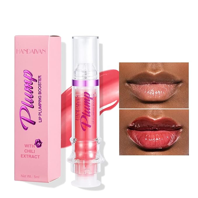 Natural Spicy Lip Plumping Booster Lip Plumping Oil，Lip Plumper Gloss, Ultra-Hydrating & Nourishing Plump and Pout Lip Plumper, Glossy Finish Fuller Lip Plumping Lip Gloss for Women Girls(04#)