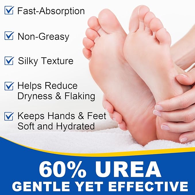 Urea Cream 60% Hydrating Foot Care Stick, 1.41 Fl Oz Foot Cream Moisturizer for Dry Cracked Feet & Hands, Feet Lotion Fast Repairs Rough Heels, Callus Remover