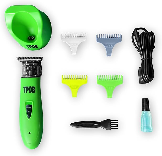 TPOB Ghost X Beard Trimmer Hair Clippers for Men, Professional Hair T-Blade Trimmer Cordless Rechargeable Edgers Clippers Electric Beard Shaver (Ghost X Slime)