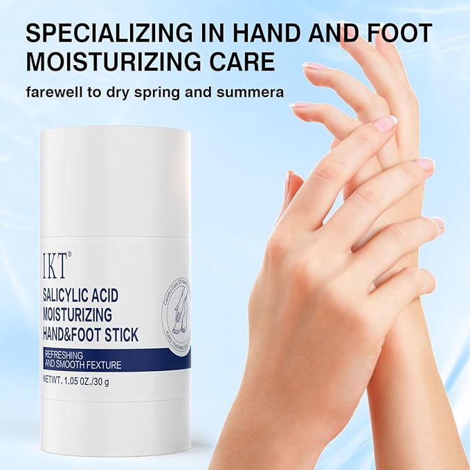 Foot Cream Stick for Dry Cracked Heels,Moisturizing Balm with Salicylic Acid & Olive Oil,Roll-On Repair Treatment for Rough Feet, Hands & Elbows,No Mess Foot Lotion Alternative,1.05 oz,2 pack