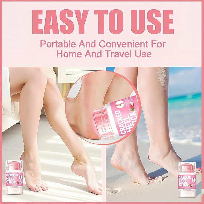 2Pcs Peach Extract Heel Balm Stick for Feet and Hands, Moisturizing Heel, Balmfor Dry Cracked Feet, Hydrating Stick for Foot & Hands, For Women & Men, Travel Size