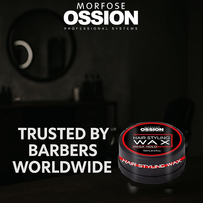 Morfose Barber Wax, 5.30 Ounce (Pack of 1), Mega Hold, Premium Hair Styling Wax for Men, Natural Shine, Easy Application, Ideal for Various Styles, Long-Lasting, Water-Soluble, Pleasant Fragrance