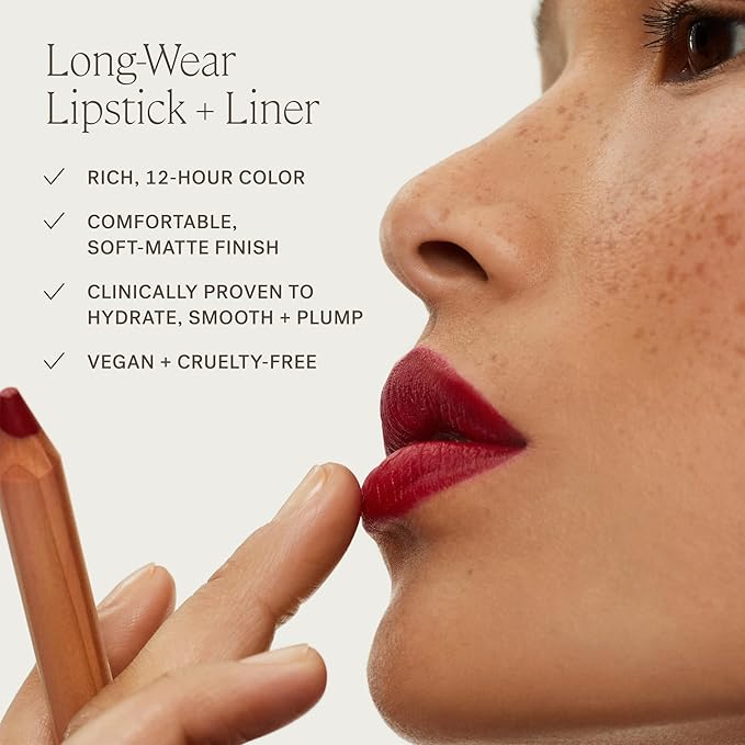 ILIA - Lip Sketch Hydrating Crayon | Hydrate, Plump, Smooth, Strengthen | Long Lasting up to 12-Hours, Bleed-Resistant, Soft-Matte | Barrier-Building, Non-Toxic, Cruelty-Free (Pampas)