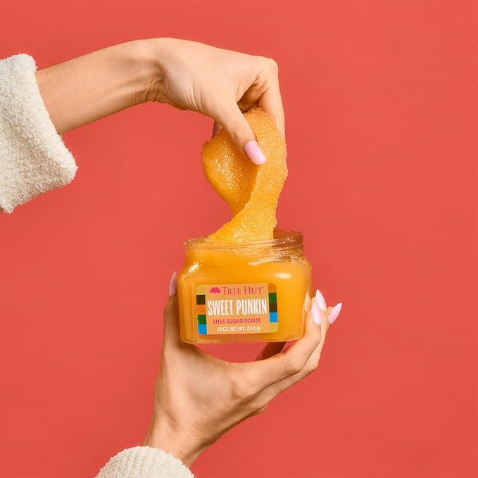 Tree Hut Shea Sugar Scrub Sweet Punkin | Exfoliating Body Scrub Removes Dead, Dry Skin for a Soft & Hydrated Feel | Nourishing Essential Body Care | 18 fl oz.