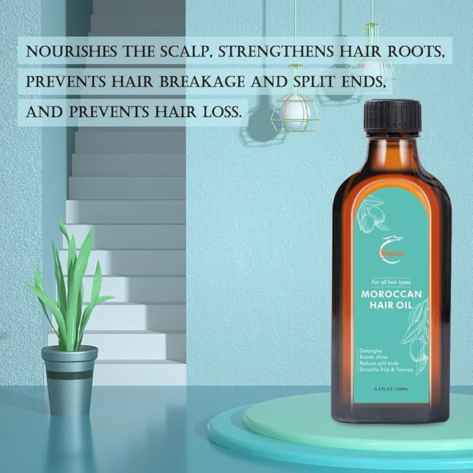 Moroccan Argan Treatment Oil for Luxurious Hair Care and Repair, Extra Strength Treatment for Split Ends, Frizzy Hair and Flyaways
