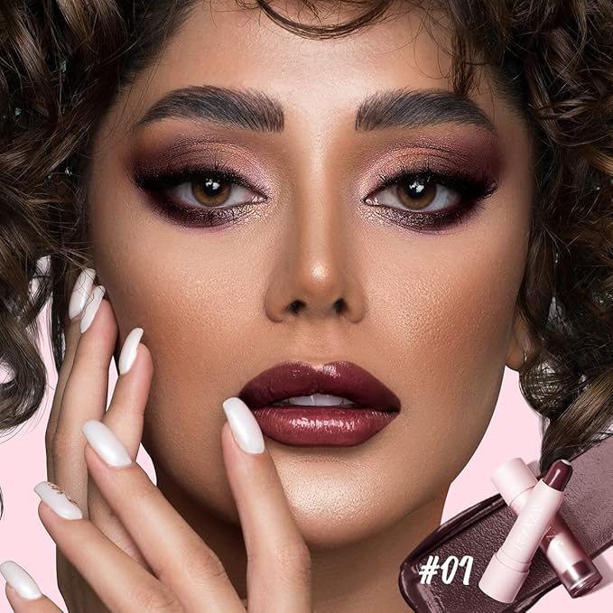 2PCS Tinted Lip Balm, Natural Semi-Gloss Finish, Hydrating Coloring 2 in 1 Lip Stick for Girls & Women 01&03