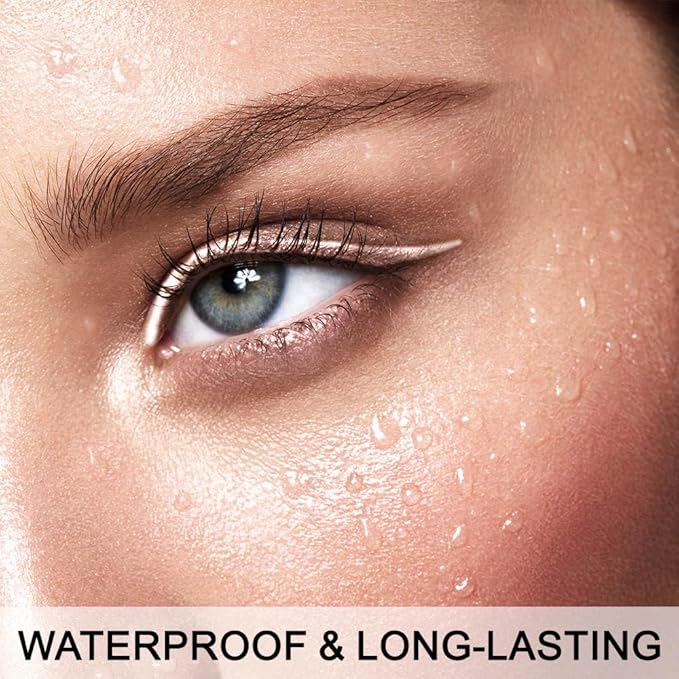 evpct 1Pcs Nude Color Gel Glitter Eyeliner Pencils Set for Women Waterline Waterproof Smudge Proof lapiz de ojos delineador de ojos contra el agua Eye Liner Makeup,03# Nude