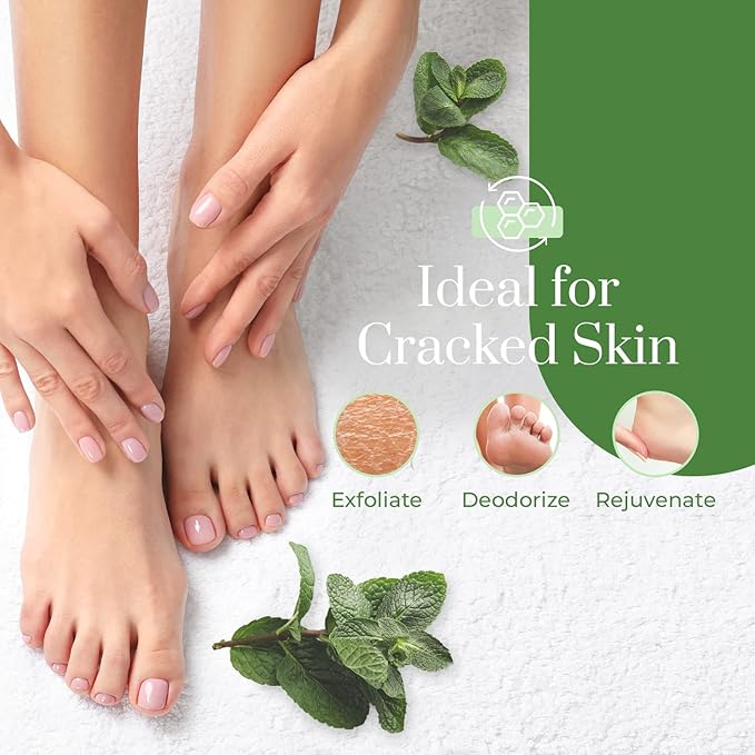 Mint & Tea Tree Foot Masks Moisturizing Socks - Exfoliating, Hydrating & Revives Cracked Feet - Dermatologist Tested, Clean Beauty & Cruelty-Free Skincare - 3 Pairs