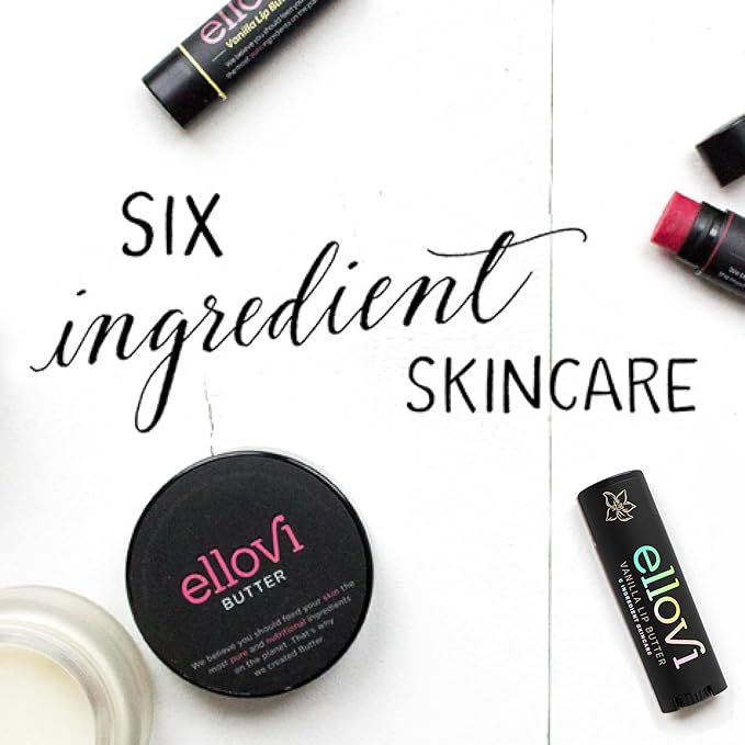 Natural Lip Butter Lip Balm - Vanilla - Pure Enough to Eat - Made With Just 6 Vegan Ingredients - 100% Natural & Organic Moisturizing Lip Care for All Day Hydration (4-Pack)