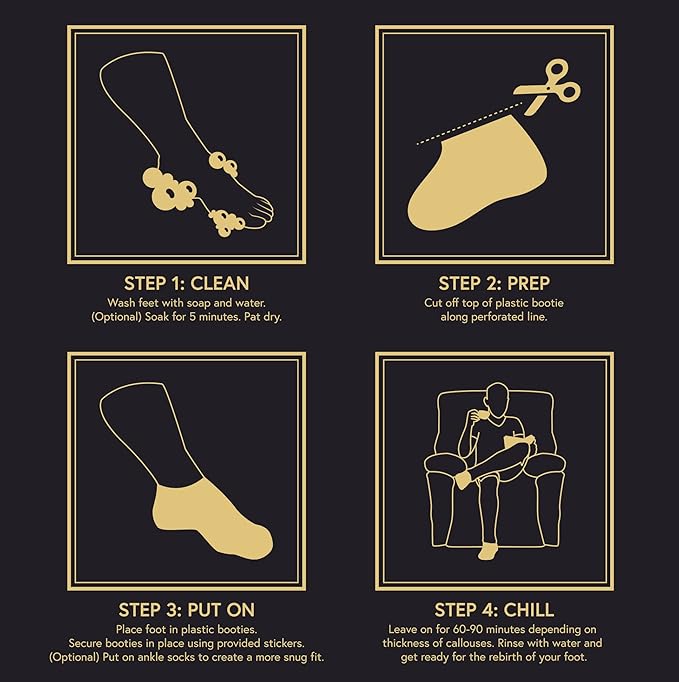 (Pack of 3) Phoenix Foot Peel for Men - Extra Large - Extra Strength - Exfoliating Dry Feet Treatment - Callus Remover - Unscented - Paraben and Fragrance Free