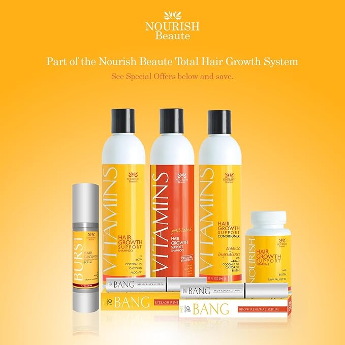Nourish Beaute Vitamins Natural Shampoo for Hair Growth and Hair Loss for Hair Regrowth,Volume and Thickening with Biotin,DHT Blockers, No Sulfate, For Men and Women, Premium Gold Label, 3 Pk
