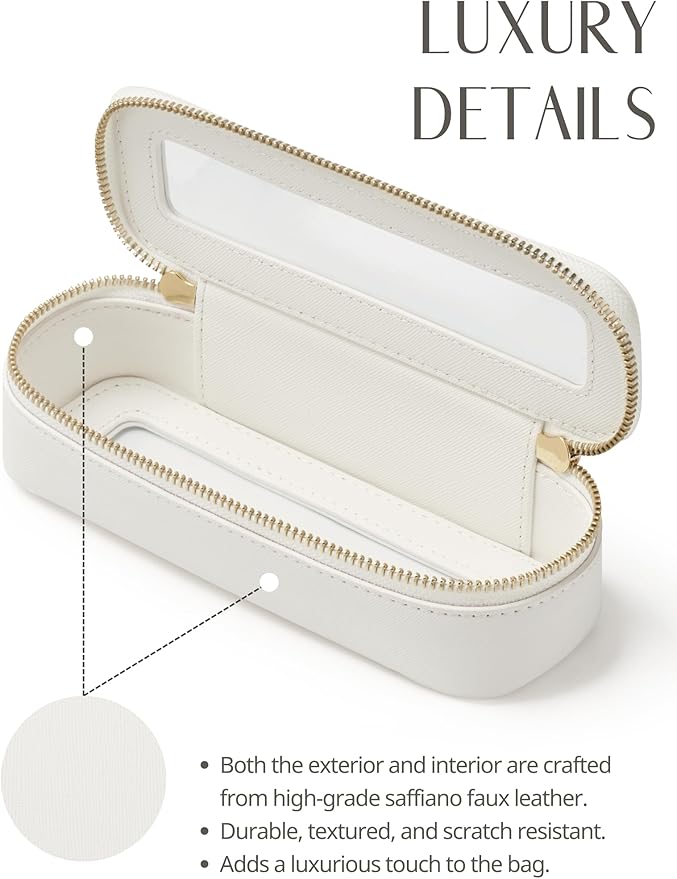 Popvibe Clear Makeup Bag Travel Cosmetic Case Transparent Toiletry Bag with Zipper, Portable Make Up Organizer Traveling Compact Car Bag for Essentials