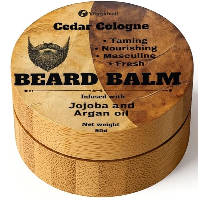 Beard Balm, CEDAR COLOGNE SCENTED with Jojoba and Argan Oil, Nourishing and Taming Formula, 50g