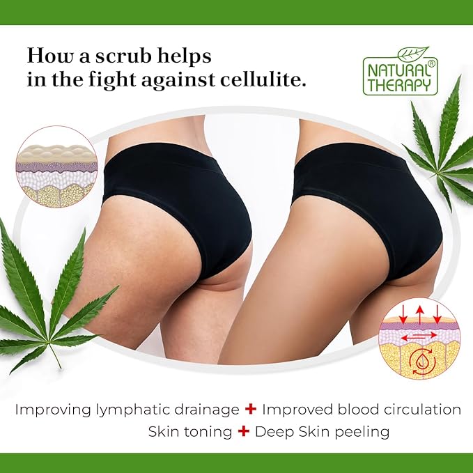 Natural Therapy Hemp & Himalayan Salt Scrub – Exfoliating Body Scrub for Women – Moisturizing and Nourishing Skin – with Pure Oils and Dead Sea Minerals (23.28 Oz)