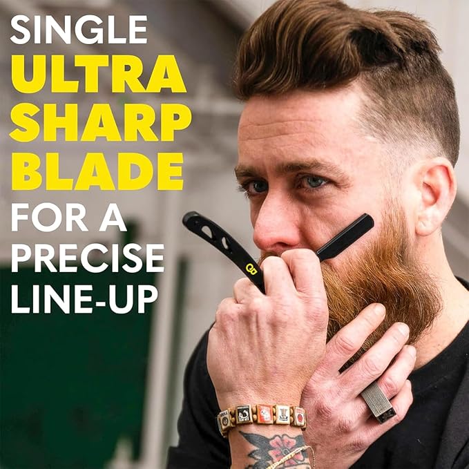 The Beard Club Professional T-Blade Beard Trimmer for Men with Straight Razor - Barber Electric Shaver & Hair Clippers for Men – Zero Gapped Cordless Hair Trimmer & Edger, Line Up Grooming Kit