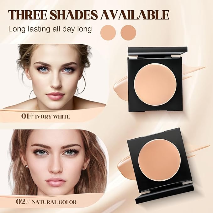 Colored CC Undereye Corrector, Eye Concealer Undereye Color Corrector for Dark Circles, Clay Neutralizing Makeup Under Eye Hydrating Concealer with Brush (Light-Medium & 2 Brushes, Small)