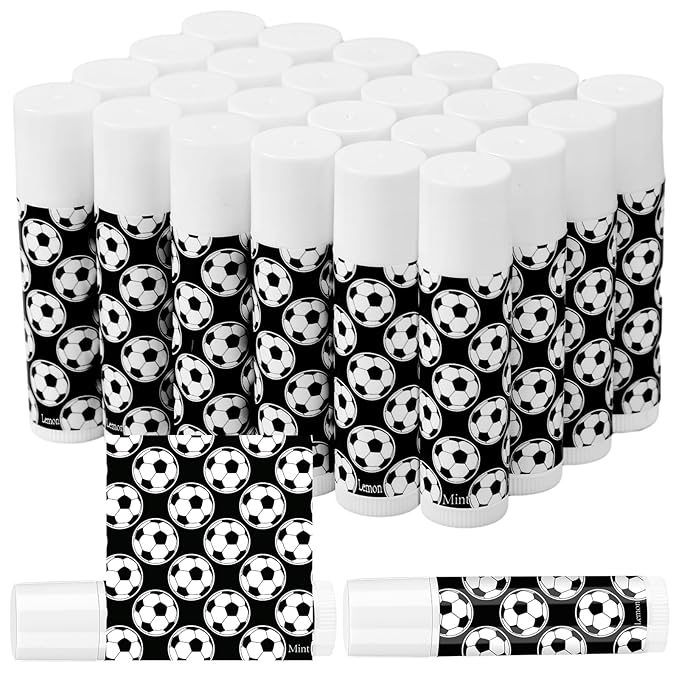 24 Pcs Soccer Lip Balm Soccer Team Gifts Soccer Party Favors Soccer Lip Balm Gift for Soccer Team Soccer Party Guest Supplies