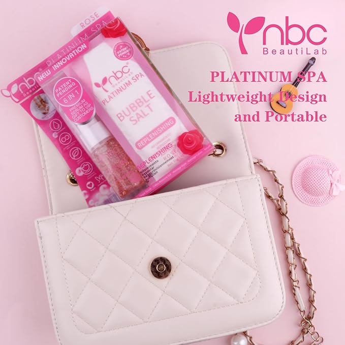 Pedicure Foot Soak Set - Upgraded 6 in 1 Foot Spa, Foot Bath Spa, Pedicure Kit, Foot Soak for Tired & Dry Cracked Feet, Athletes Feet, Bad Odor, Softens Calluses (Rose)