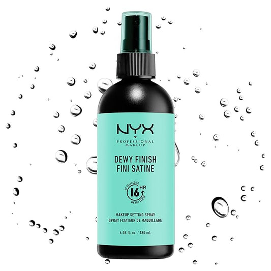 NYX PROFESSIONAL MAKEUP Makeup Setting Spray - Dewy Finish, Long-Lasting Face Mist for up to 16HR Wear, Vegan Formula, JUMBO Size