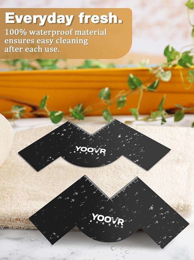 2PCS Barber Accessories for Haircut & Beard Lineup, Enhancement Card for Barbers & Beginners, Essential Shaping Tool for Beard Trimmer Hair Clipper Hair Fiber Enhancements Barber Spray, M-shaped