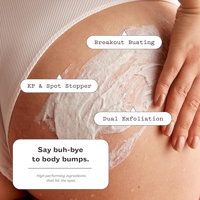 Glycolic Acid Body Scrub | Breakout Busting, KP & Spot Stopper, Dual Exfoliation with Glycolic Acid & Pumice | Reduces Acne with Niacinamide & Soothes Redness with Witch Hazel | 8.82 oz | Pack of 1