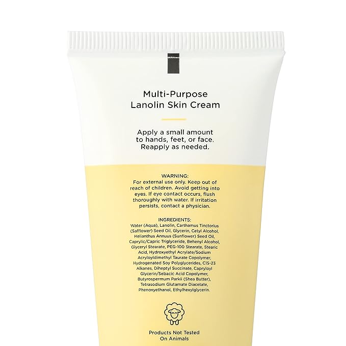High Meadow Lanolin Skin Cream - Deep Hydration Formula for Soft, Radiant Skin Care-Repairs Dry and Cracked Skin on Hands, Feet & Elbows - Multi-Purpose Soothing Lotion - 2.0 Oz Unscented Moisturizer