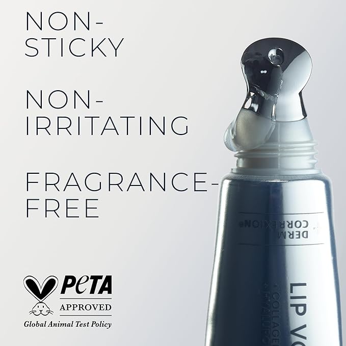 RoC Derm Correxion Lip Volumizer - Lip Plumper Peptide Treatment with Hyaluronic Acid & Vitamin E + Line Smoothing Eye Cream Packette