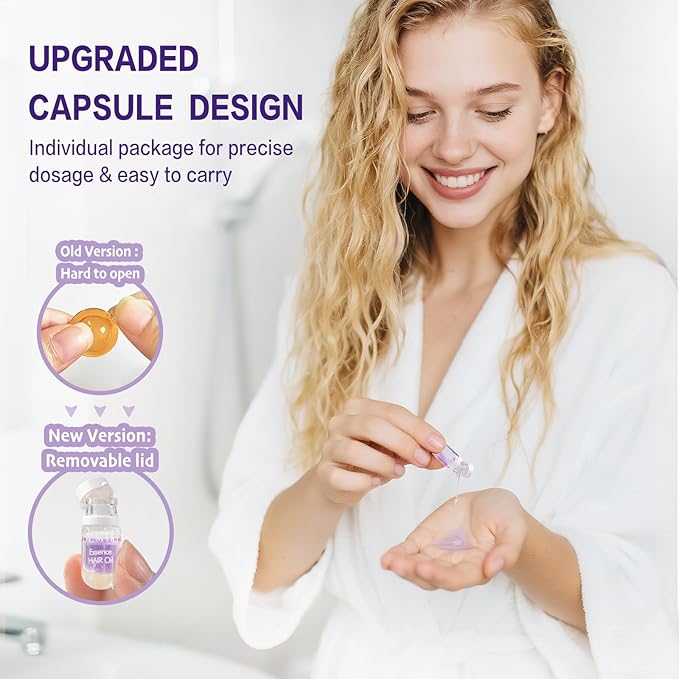 Hair Oil For Frizzy Hair With Coconut Oil - Hair Treatment For Dry Damaged Hair, Hair Perfume Oil For Curly Hair, Frizz Control Hair Care Products, Mini Bottles Hair Oil For Damaged Hair, 12pcs