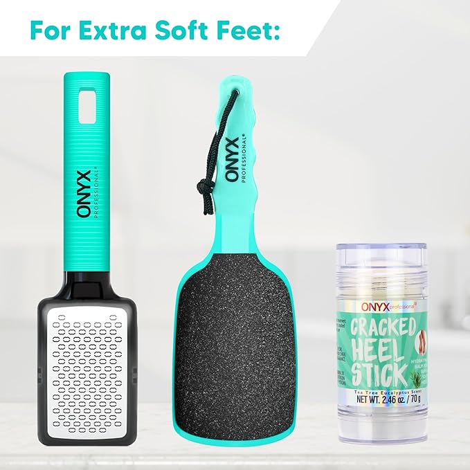 Onyx Professional Cracked Heel Repair Balm Stick for Dry Cracked Feet Treatment, Tea Tree Scent, 2 pack - Moisturizing Foot Balm, Rolls On, No Mess Like Foot Cream or Foot Lotion, Heel Treatment