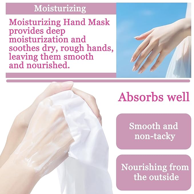 Hydrating Hand Masks, 6PCS Hand Mask Moisturizing Gloves for Men Women, Smooth Long Lasting Soft Exfoliating Hand Peeling Spa Mask Moisturizer Beauty Gift Set for Dry Cracked Rough Dull Hands（G)